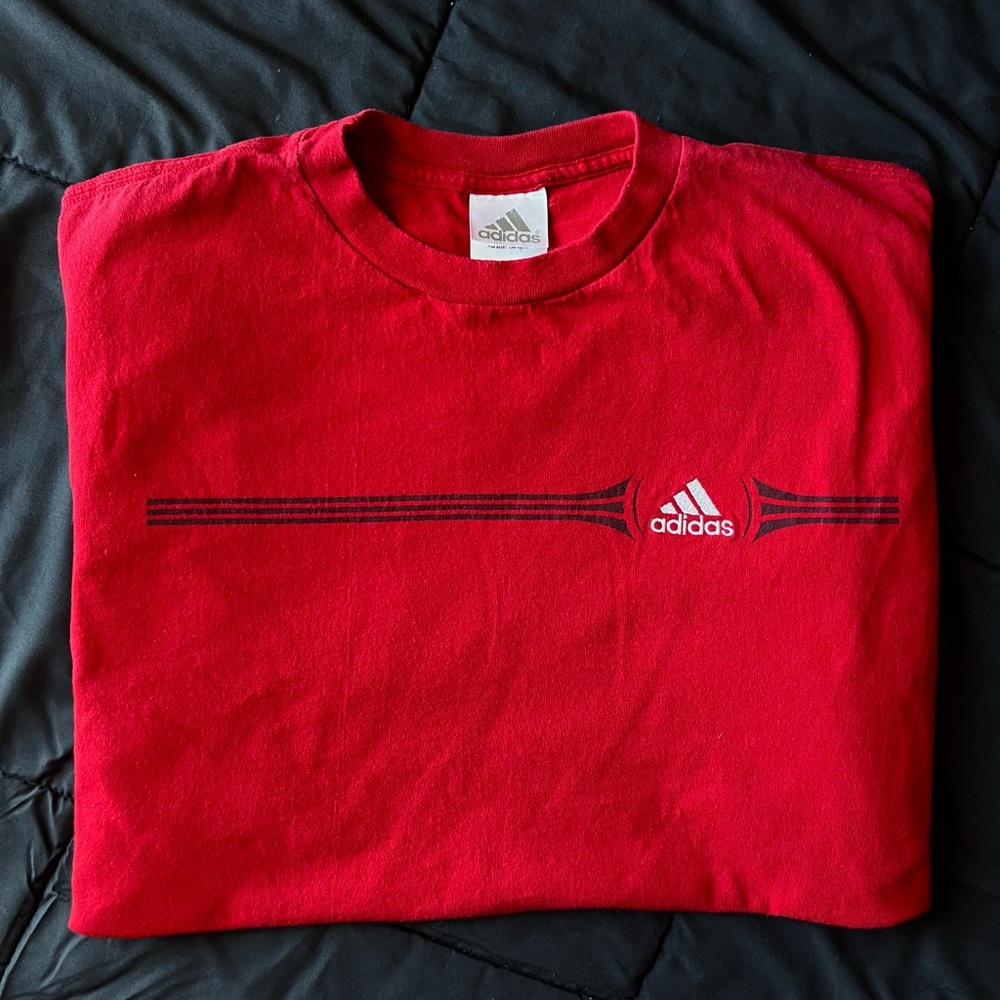 Adidas oversized red tee